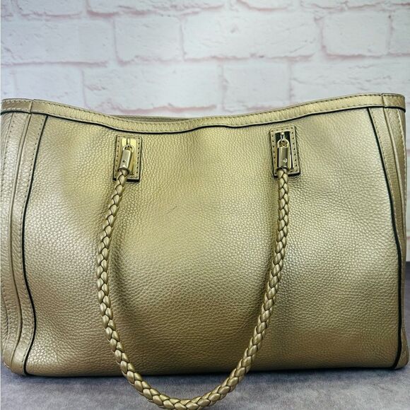 Gucci Gold Bella Tassel Braided Leather Tote - Picture 4 of 16